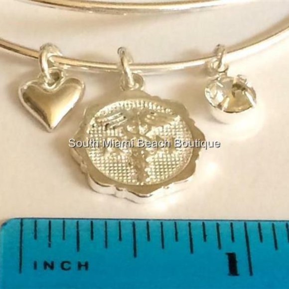Nursing RN Caduceus Charm Bracelet Silver Plated Heart Graduation Gift - Picture 4 of 8